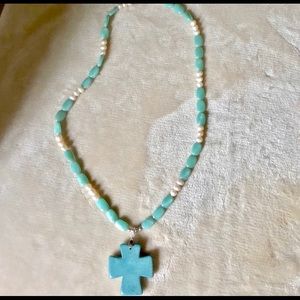 Beautiful Beaded Necklace with Cross
